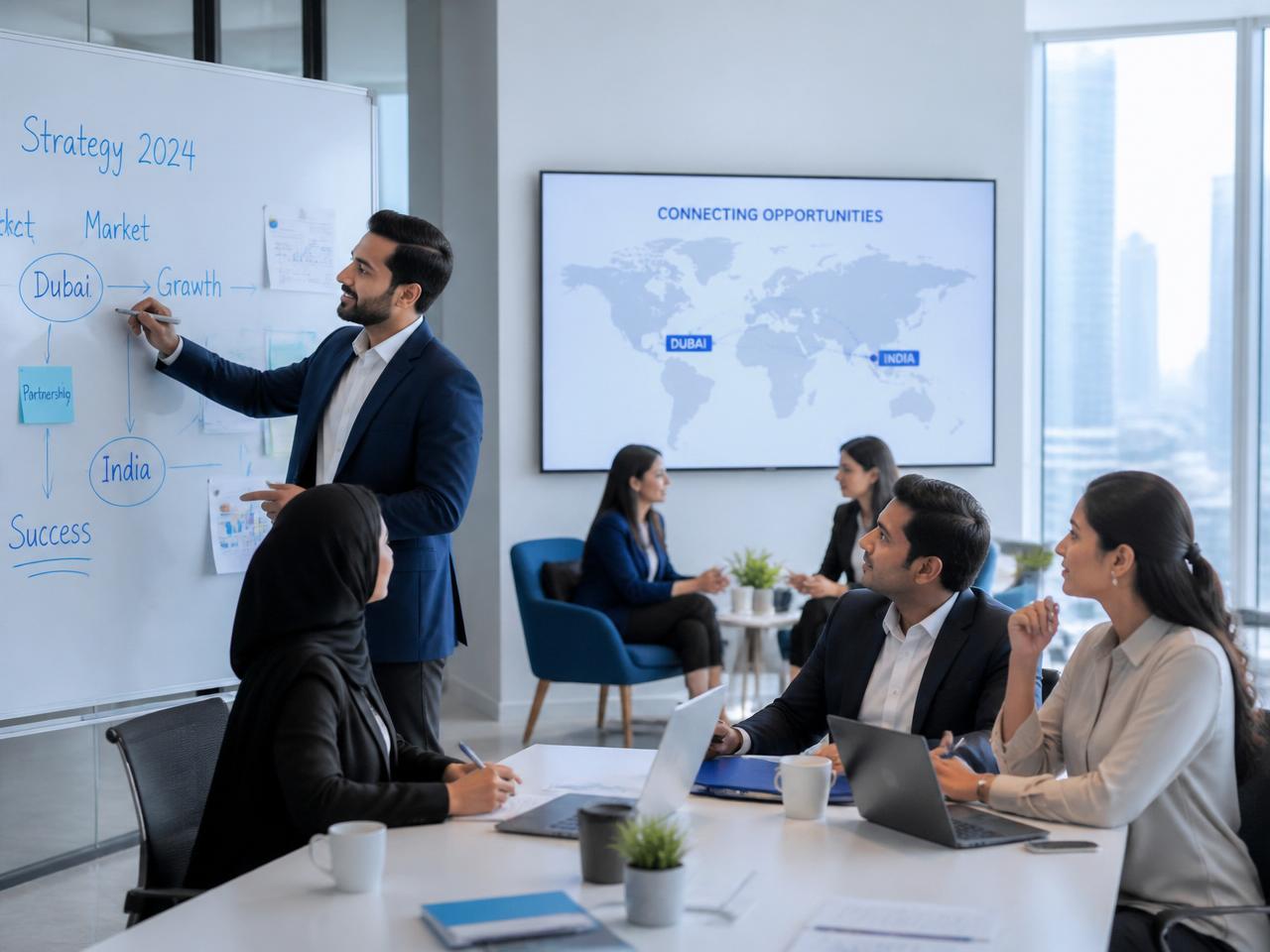 Team collaborating on innovation, learning and career growth across Dubai and Hyderabad